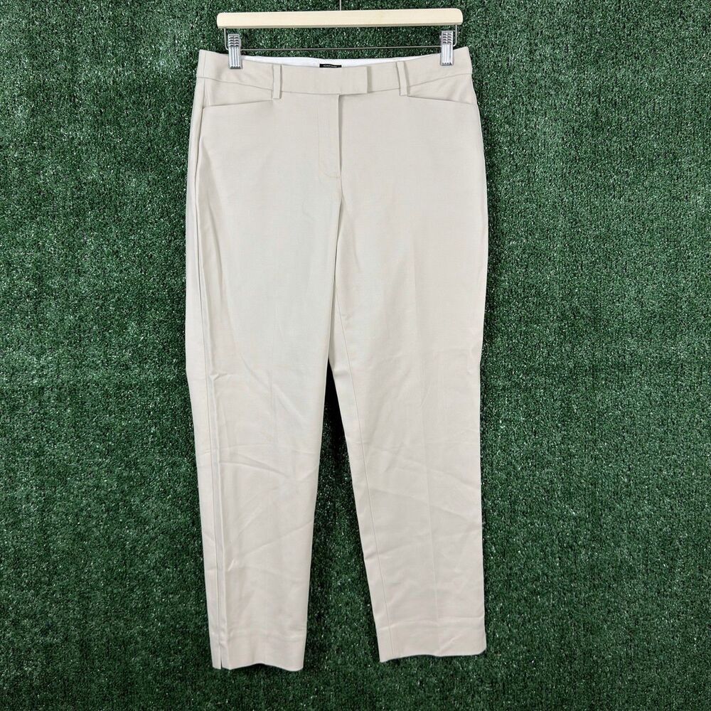 NWT Talbots Hampshire Curvy Women Ankle Pants Size 6P Beige Stretch Chino Preppy